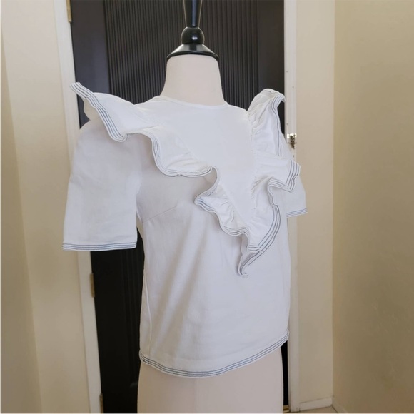 SAYLOR White Navy Top XS - Picture 4 of 6